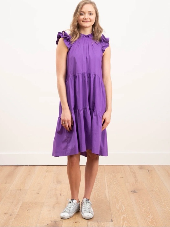 Sea New York Dresses & Skirts - Sea New York Tabitha Tiered Dress Poplin Cotton Grape Purple Size 0